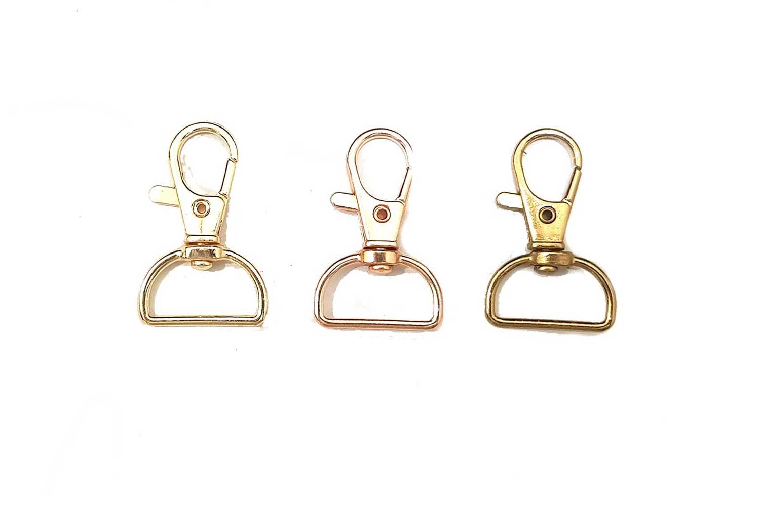 Rose Gold Lobster Clasp Swivel Hooks with D Rings webbing bag