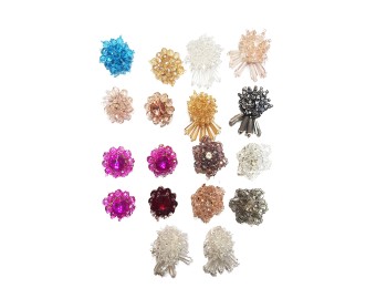 Multi Colored Rhinestone Crystal Assorted Buttons- Pack of 18 pieces