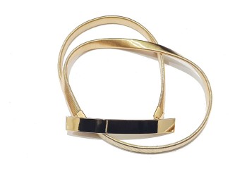Golden Metal Spring Waist Belt for Women Dresses Rectangle Design Buckle Stretchy Slim Waistband, Belly Chain for Ladies Saree - Free Size