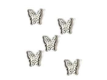 Matte Grey Color Butterfly Design Brooches - with back pin
