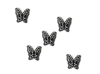 Black Color Butterfly Design Brooches - with back pin