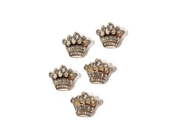 Golden Color Crown Design Brooches - with back pin