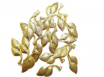 Golden Leaf Shape metal Charms For Jewllery Making