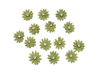 Green Color Felt Fabric Flowers For Dresses, Crafting, Decoration etc.