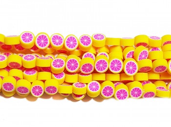 Yellow-Pink Color 9 MM Fimo Rubber Beads for Art Craft Home Decoration Jewelry Clothing Neckless Bracelet