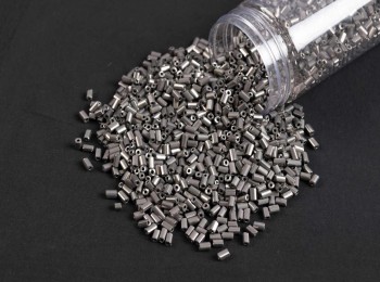 Metallic Grey Color Glass Beads(Nalki) GLSBD0004