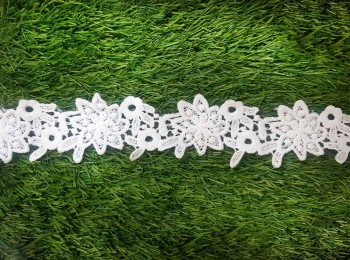 White Color Pastel Shade Dyeable GPO Lace