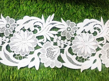 White Flower Light Shade Dyeable GPO Lace