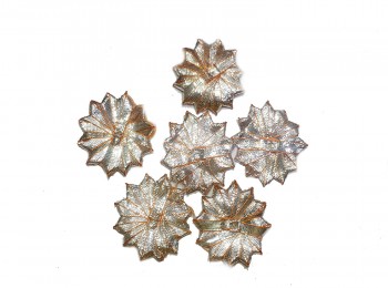 Silver Color with Orange Kinari Flower Chandi Gota Patti Patches For Embroidery, Decoration, Crafting etc.