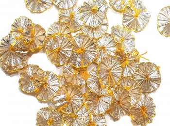 Silver Yellow Mix Flower Shape Chandi Gota Patti Patches For Embroidery, Decoration, Crafting etc.