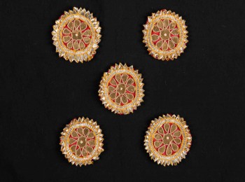 Red Color Round Shape Gota Patti Patches GPTPA0018