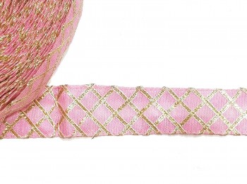 Light Pink Color Checked Magji Gota Work Lace