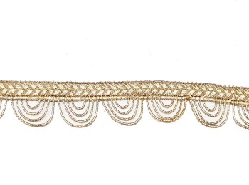 Pearl Matte (Light Golden) Jalebi Design Gota Lace