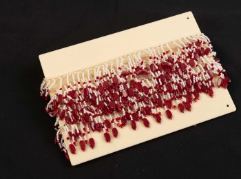 Maroon color beads work Jhalar Lace JHLC0001