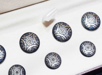 Grey Color Round Shape Metal Coat Buttons For Blazers, Coats etc.