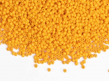 (MRBD0007H) 2 MM Yellow Color Round Shape Marble/Seed Beads (Jayco Moti)