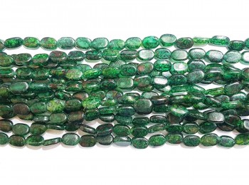 Dark Green Color Printed Marble Beads