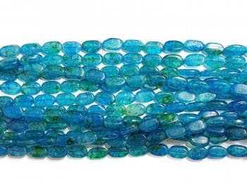 Blue  Color Printed Marble Beads