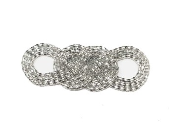 Silver Double Infinity Fancy Belt Metal Patches