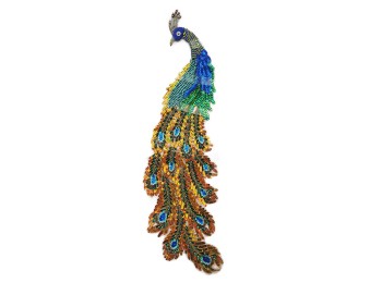 Multi Color Peacock Patch Sequins Work Patch