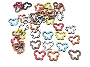 Multi Color Teddy Outline Plastic Beads