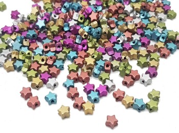 Multi Color Star Shape Plastic Beads for jewllery making, suits, dresses, craft etc.