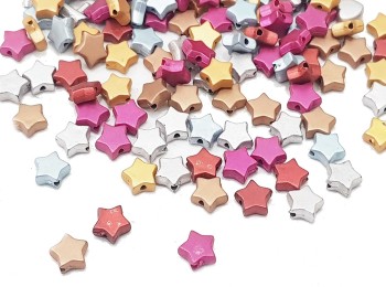 Light Multi Color Star Shape Plastic Beads for jewllery making, suits, dresses, craft etc.