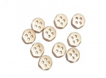 Matte Golden Round Shape 4 Hole Plastic Button