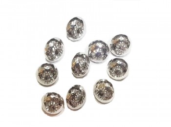 Silver Color Round Shape Loop Hole Stone Work Shirt Buttons