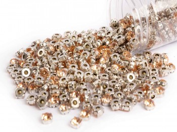 Peach Color Sew On Rhinestone / Softi / Chatons in Flat Back Metal Setting (8mm-40ss)
