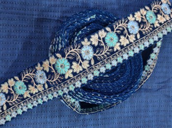 Polyester Blue Fancy Braided Lace, Dyed at Rs 450/meter in