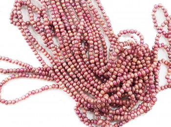 Onion Color Round Shape Wooden Beads