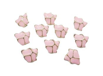 Light Pink Color Assorted Marble Metal Base Fancy Buttons