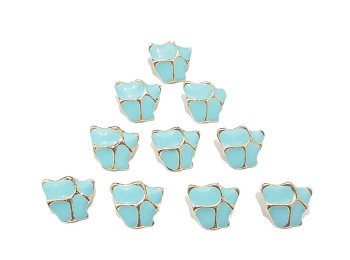 Light Blue Color Assorted Marble Metal Base Fancy Buttons
