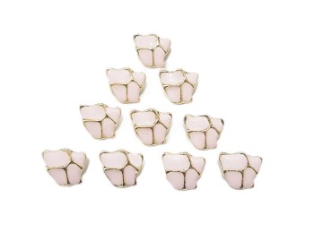 Baby Pink Color Assorted Marble Metal Base Fancy Buttons