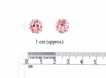 Medium Pink color Round Shape Ladies Buttons Loop Hole/Zircon Balls/shamballa beads