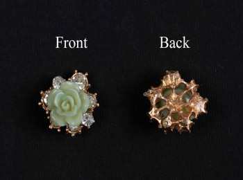 Light Green Color Flower Shape Ladies Buttons WBTN0039D