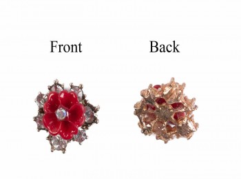 Maroon Color Flower Shape Ladies Buttons WBTN0040B