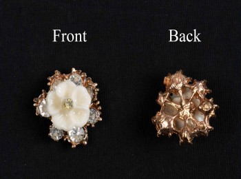 White Color Flower Shape Ladies Buttons WBTN0040E