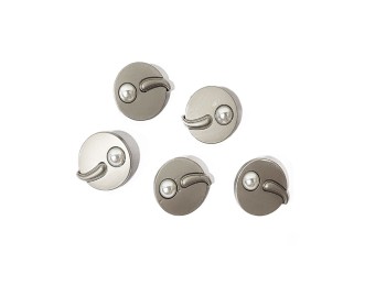 Matte Grey Color Metal Round Buttons with Pearl