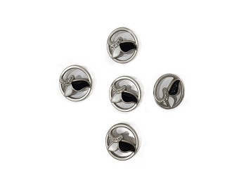 Matte Grey Color Metal Round Designer Buttons