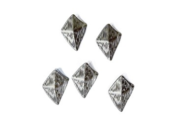 Matte Grey Color Metal Kite Shape Designer Buttons