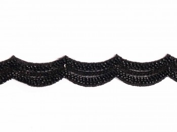 Black Color Beads Work Western Lace WEST0004C