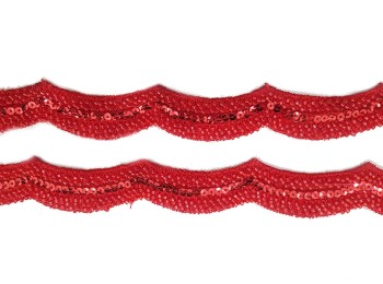 Red Color Beads Work Western/Fancy cutwork Lace