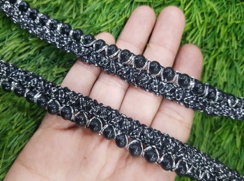 Black Beaded Pearl Lace for Suits, Lehenga and Dupatta