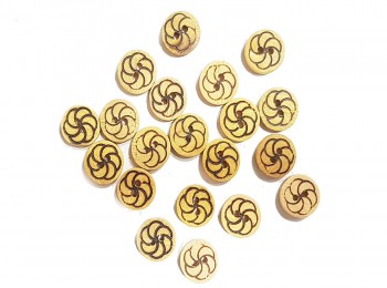 Camel Color Printed Round Shape Wooden Buttons