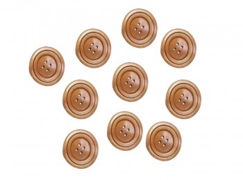 Light Brown Round Wooden Buttons for Cardigans, Sweaters, DIY, Craft