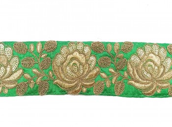 Green Color Fancy Zari Work Lace