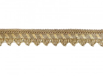 Dull Golden Color Rounded Triangle Design Zari Lace