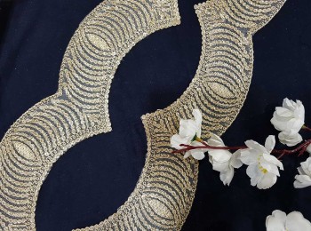 Light Golden Cutwork Design Sequins and Zari Work Lace Bridal Lace for Dupatta, lehnga etc. Zari Lace
